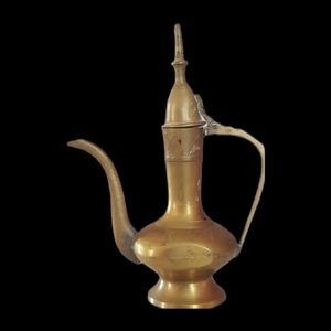 Vintage Brass Pitcher India Etched BOHO Decor